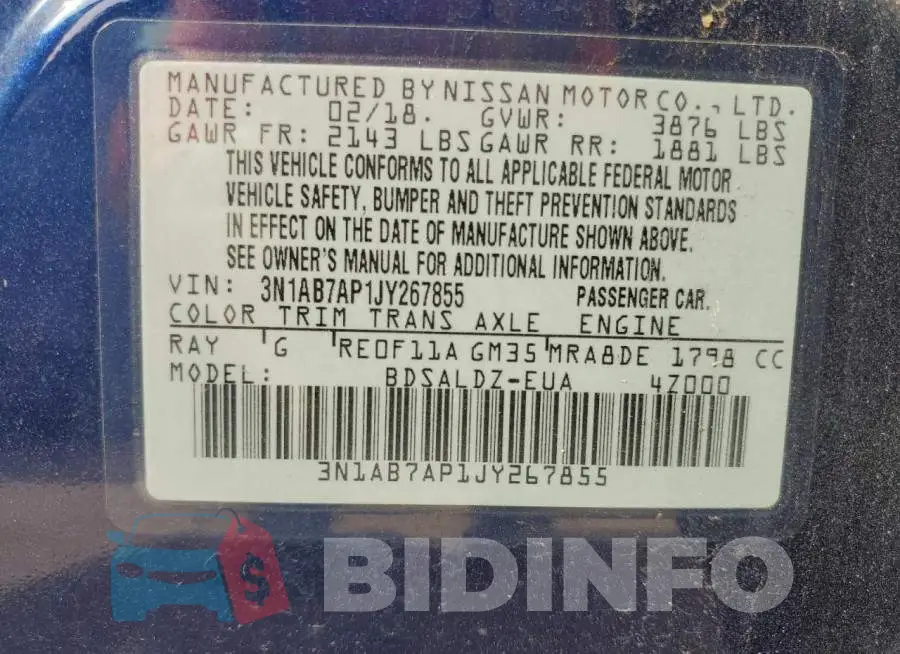 3N1AB7AP1JY267855 Photo# 13