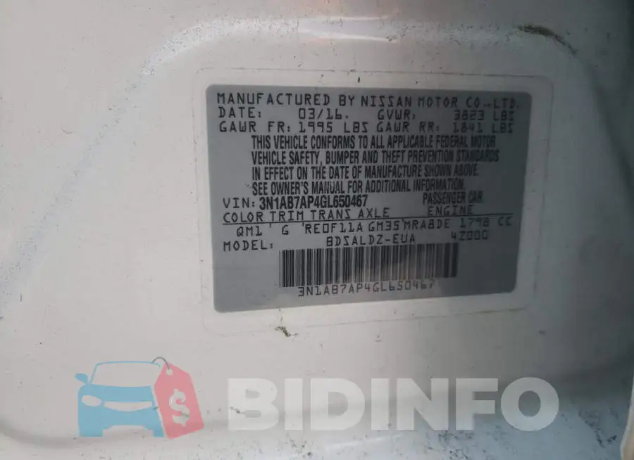 3N1AB7AP4GL650467 Photo# 12