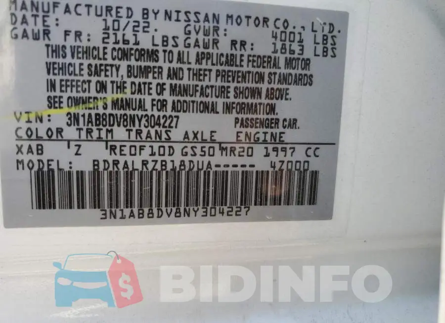 3N1AB8DV8NY304227 Photo# 12