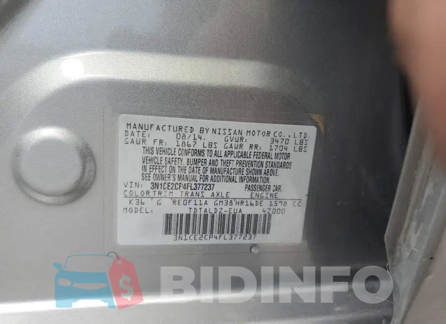 3N1CE2CP4FL377237 Photo# 13