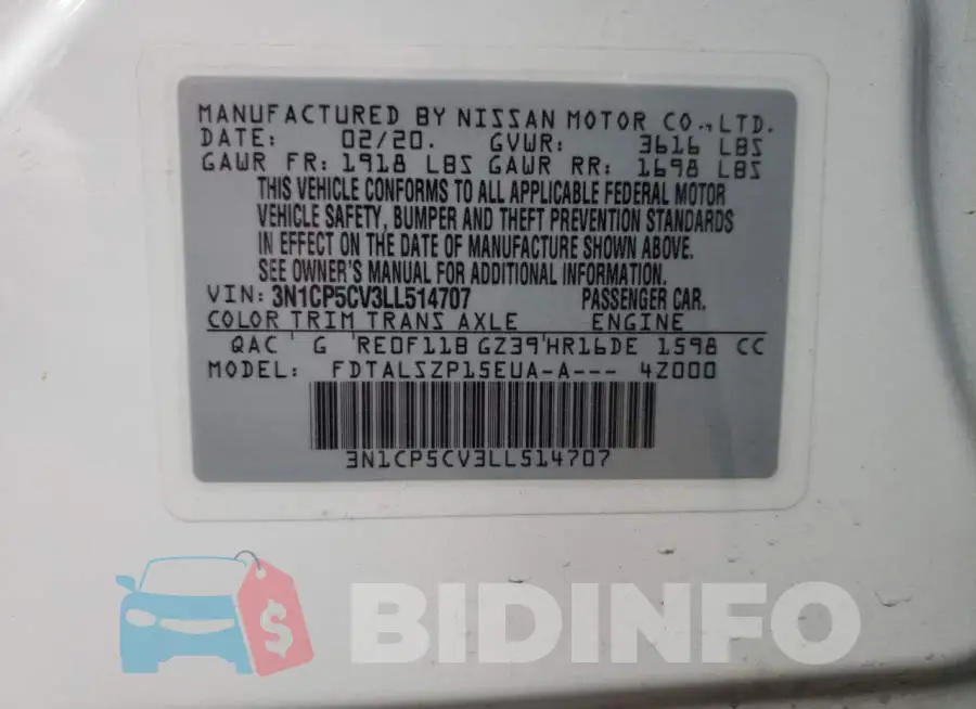 3N1CP5CV3LL514707 Photo# 12