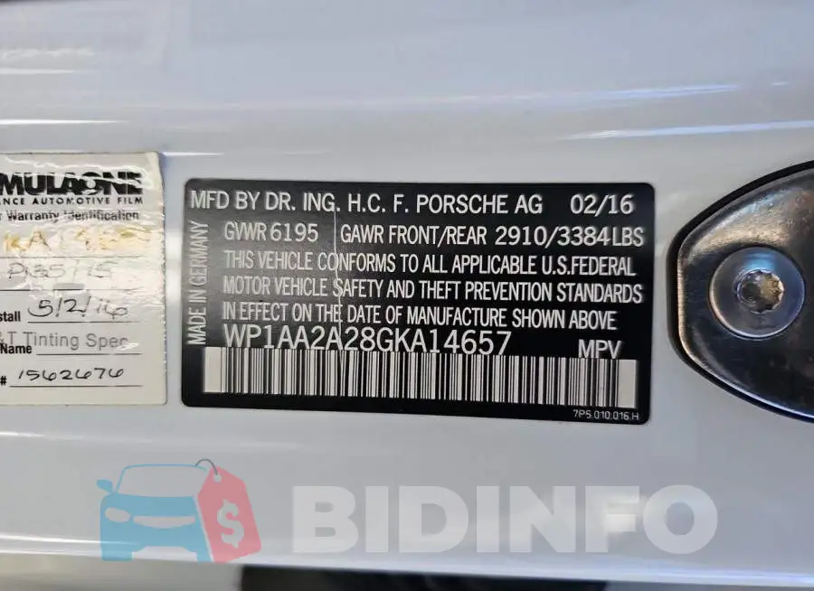 WP1AA2A28GKA14657 Photo# 10