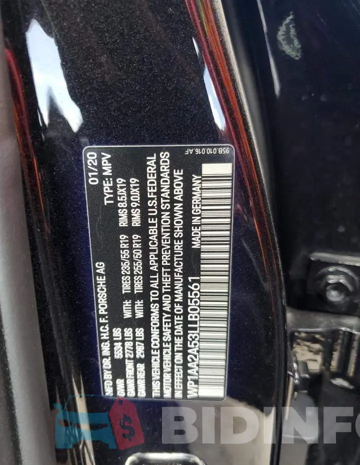 WP1AA2A53LLB05561 Photo# 13