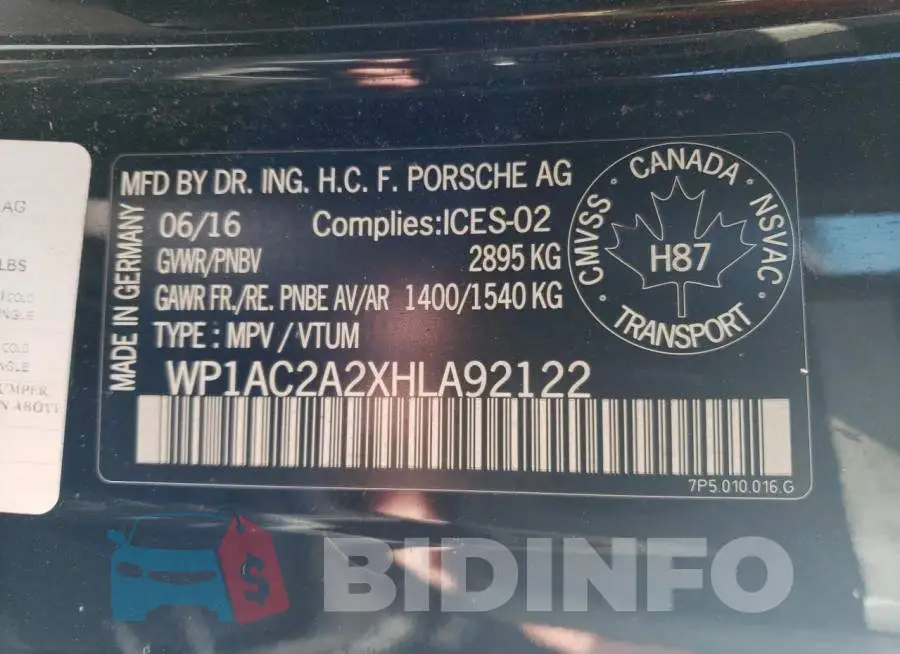 WP1AC2A2XHLA92122 Photo# 13