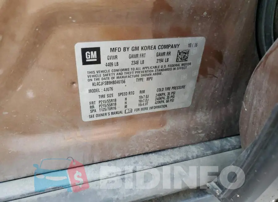 KL4CJFSB9HB046156 Photo# 12