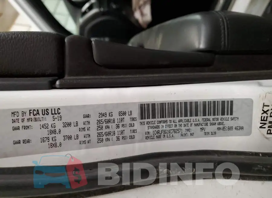 1C4RJFBG1KC782571 Photo# 13