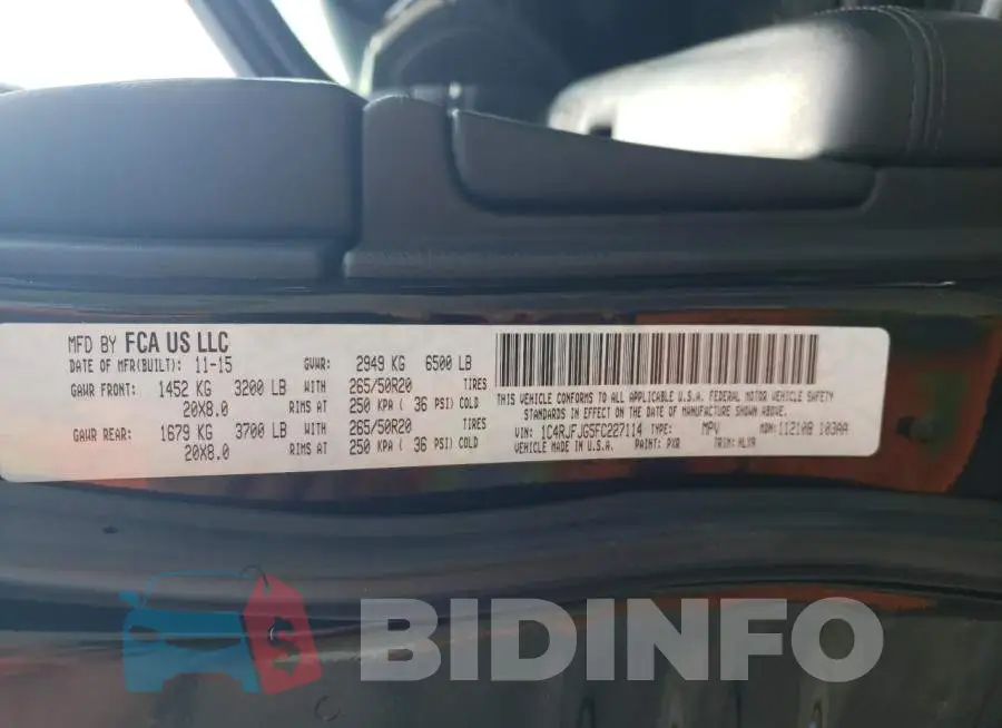 1C4RJFJG5FC227114 Photo# 12