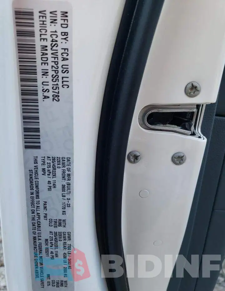 1C4SJVFP2PS515782 Photo# 12