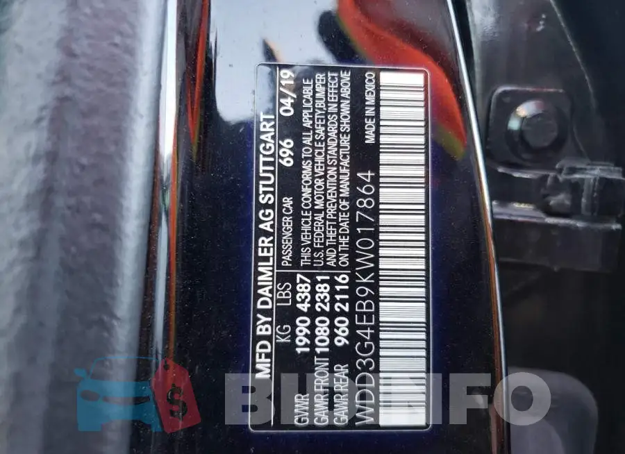 WDD3G4EB9KW017864 Photo# 12