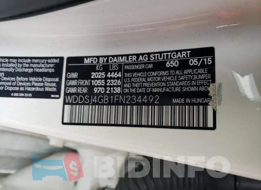 WDDSJ4GB1FN234492 Photo# 12