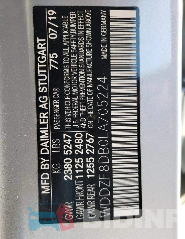 WDDZF8DB0LA705224 Photo# 12