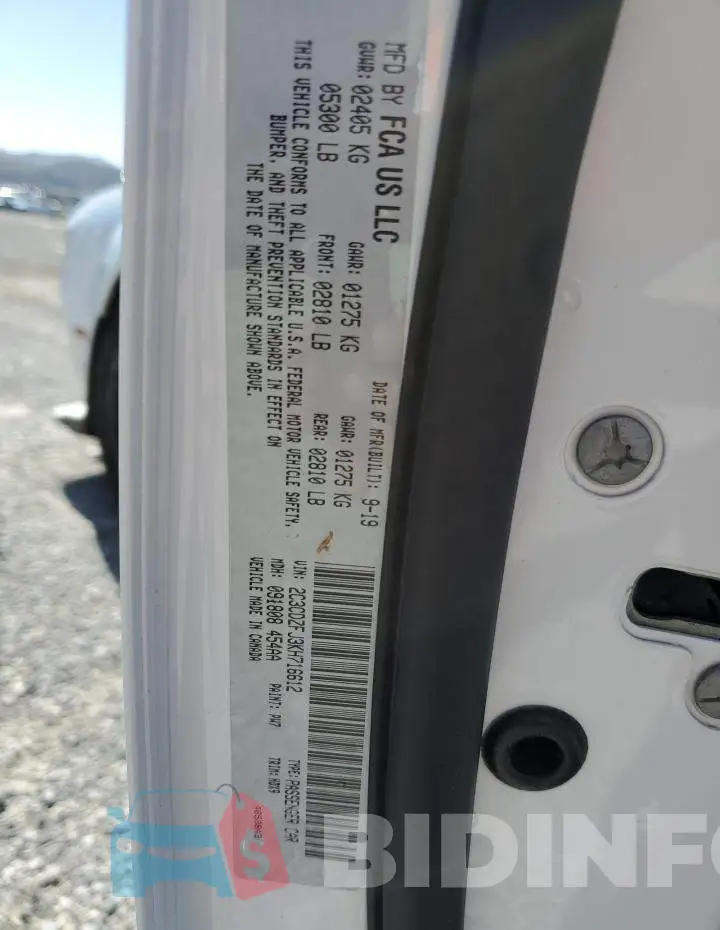 2C3CDZFJ3KH716612 Photo# 12