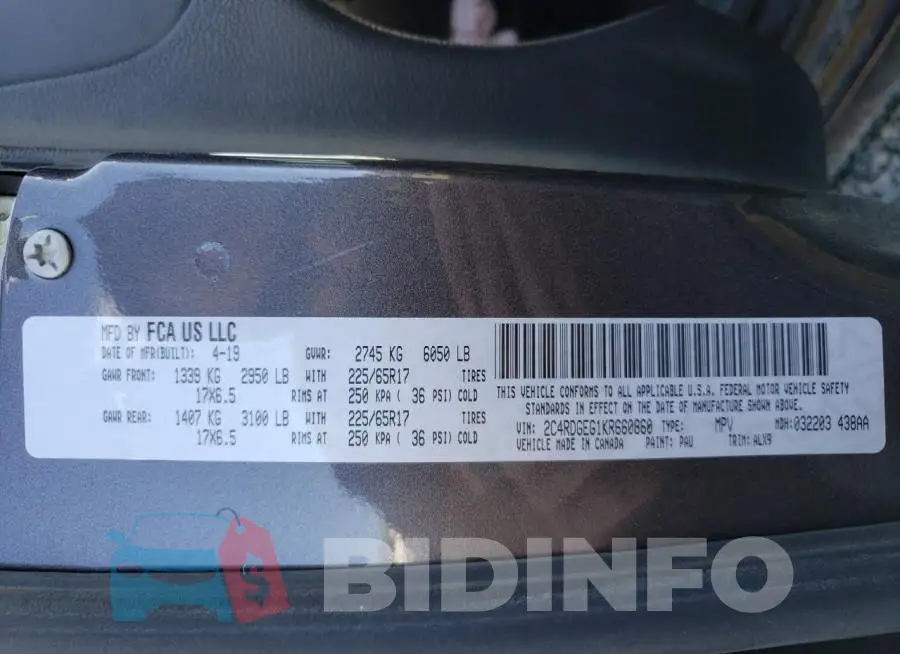 2C4RDGEG1KR660860 Photo# 13