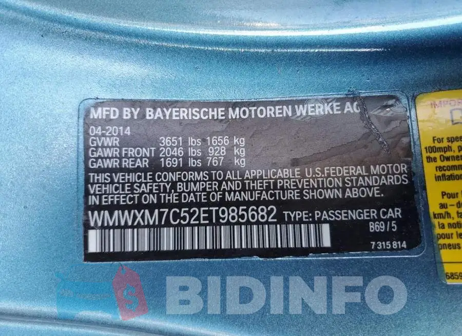 WMWXM7C52ET985682 Photo# 12