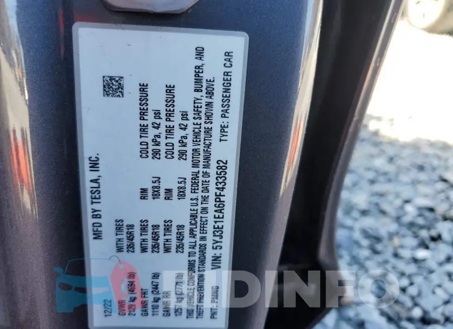 5YJ3E1EA6PF433582 Photo# 12