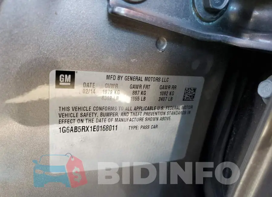 1G6AB5RX1E0168011 Photo# 12