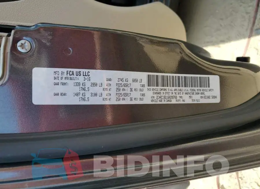 2C4RC1BG1GR299769 Photo# 14