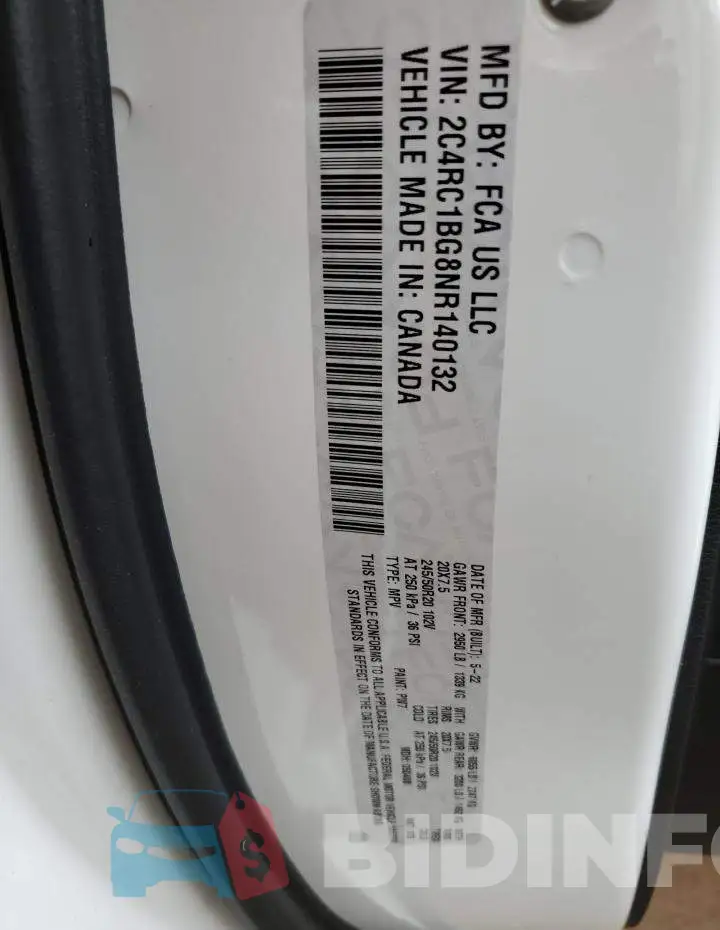 2C4RC1BG8NR140132 Photo# 13