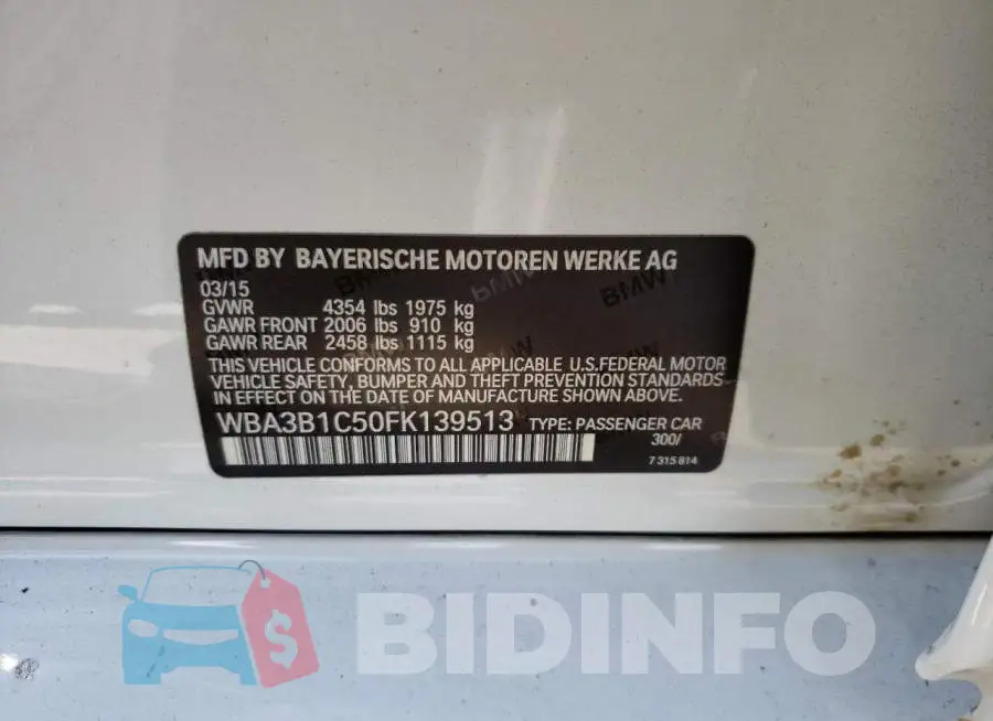 WBA3B1C50FK139513 Photo# 10