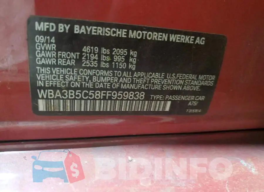 WBA3B5C58FF959838 Photo# 12