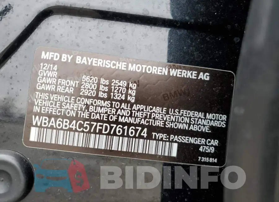 WBA6B4C57FD761674 Photo# 12