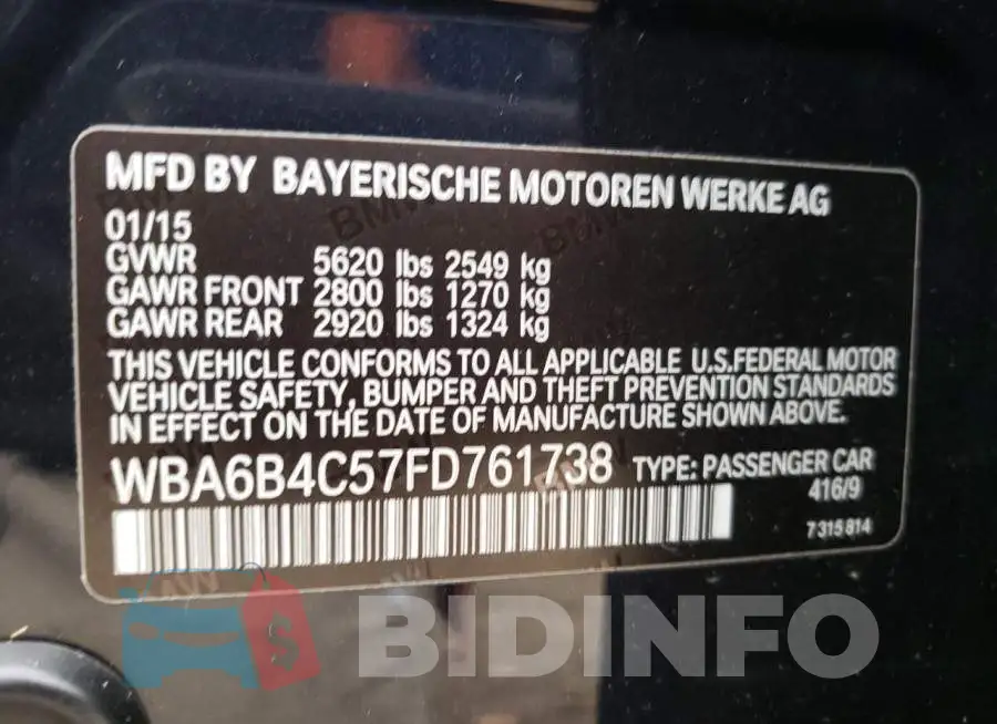 WBA6B4C57FD761738 Photo# 12