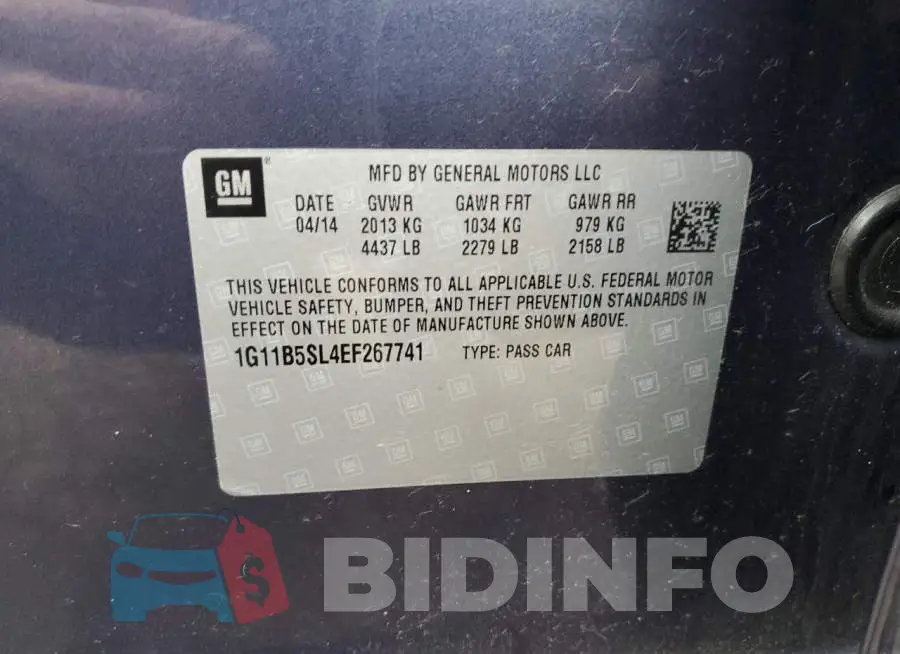 1G11B5SL4EF267741 Photo# 12
