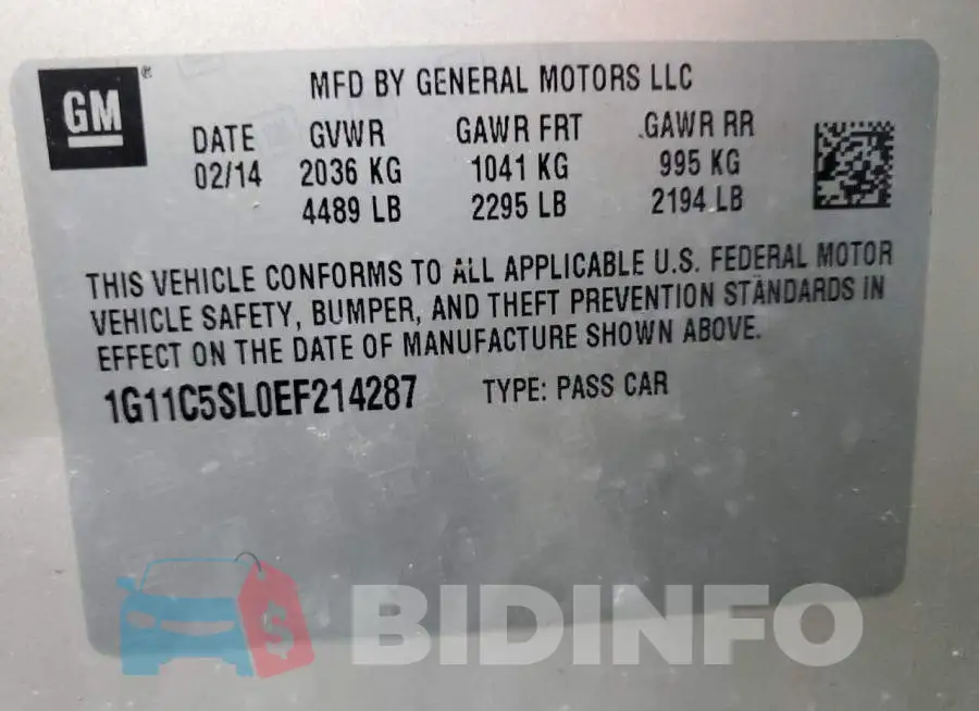 1G11C5SL0EF214287 Photo# 12
