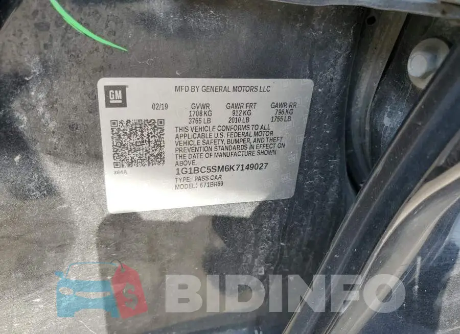 1G1BC5SM6K7149027 Photo# 12