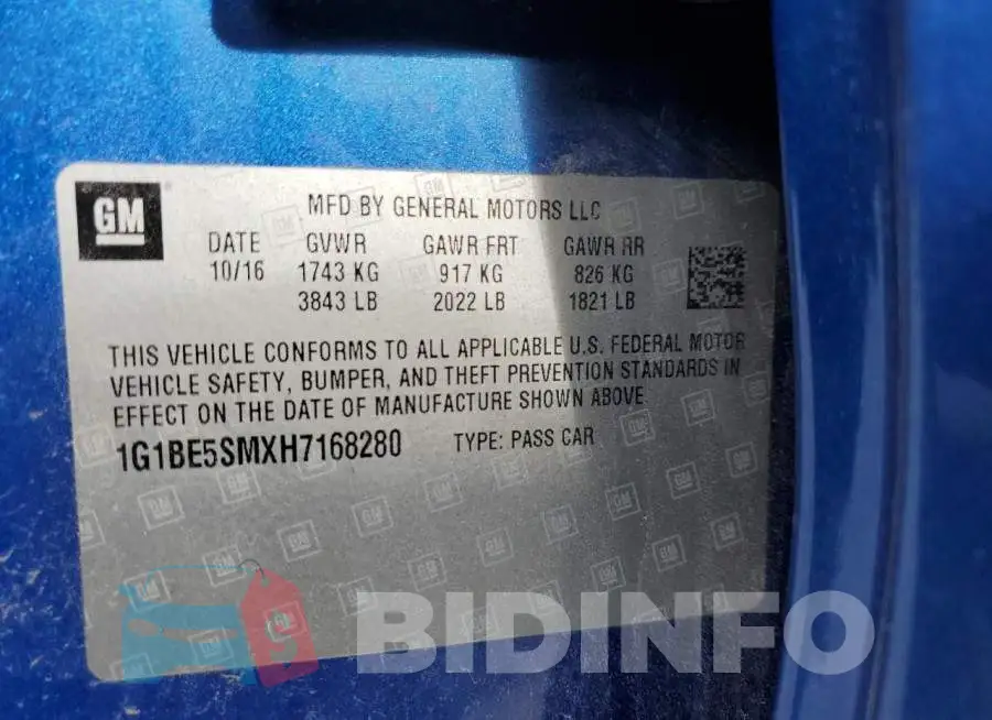 1G1BE5SMXH7168280 Photo# 12