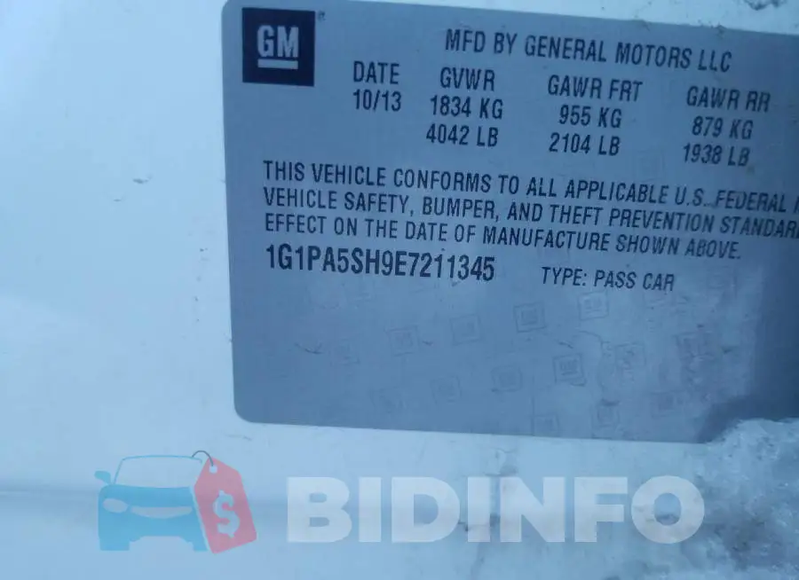 1G1PA5SH9E7211345 Photo# 13