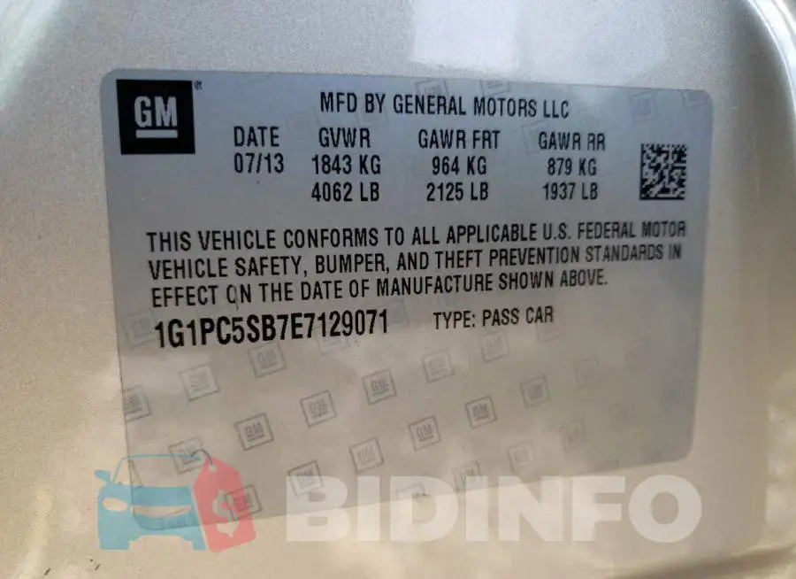 1G1PC5SB7E7129071 Photo# 12