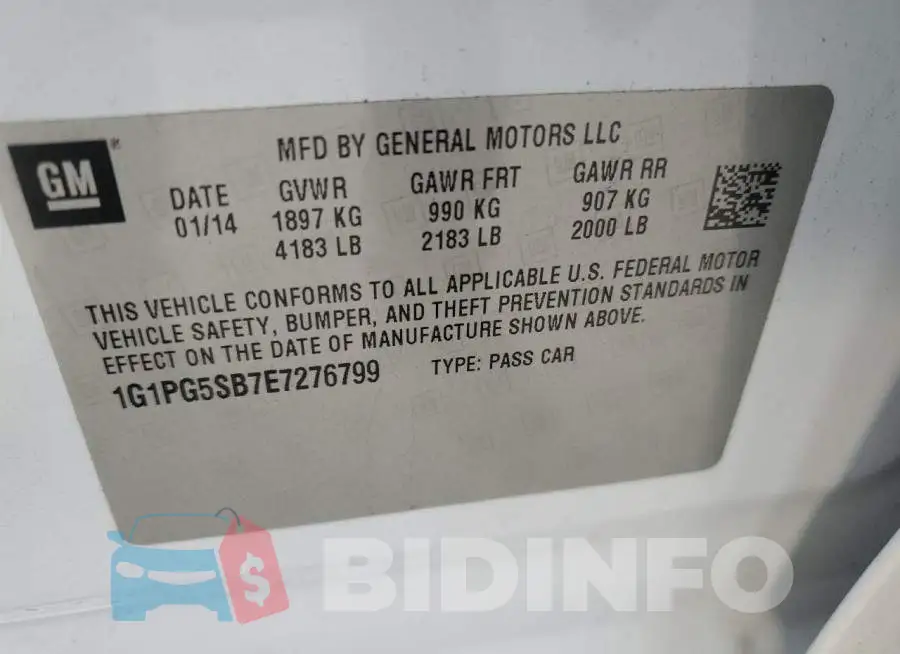 1G1PG5SB7E7276799 Photo# 13