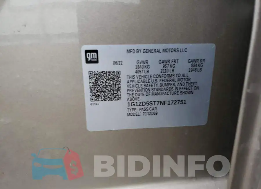 1G1ZD5ST7NF172751 Photo# 13