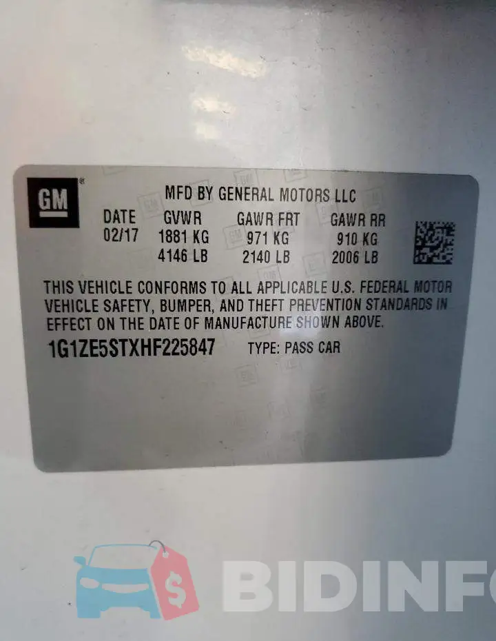 1G1ZE5STXHF225847 Photo# 12
