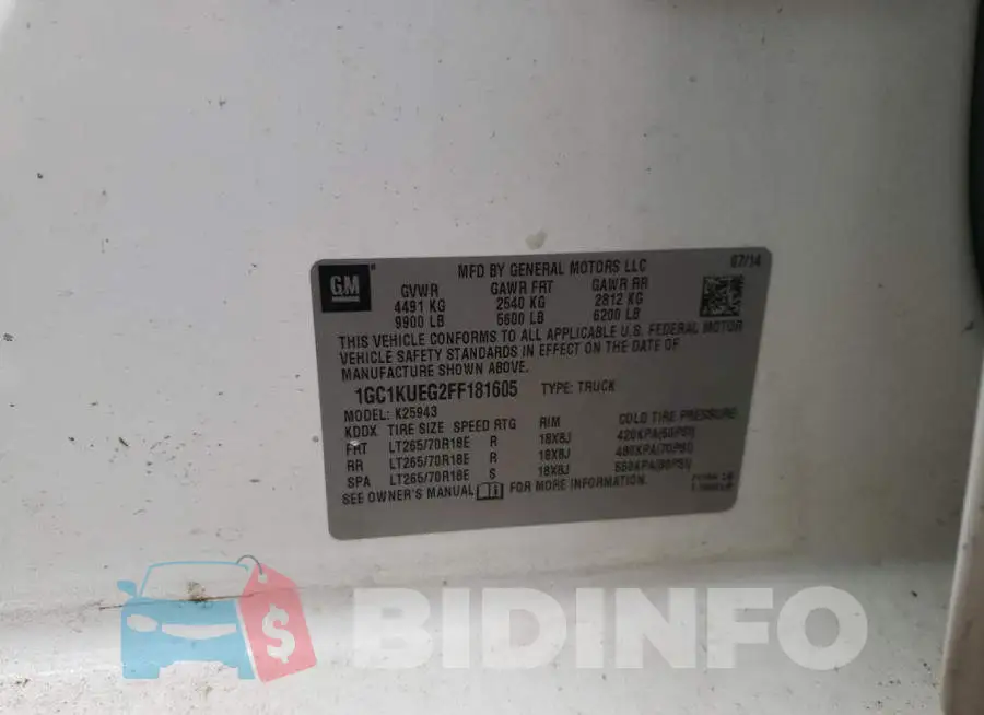 1GC1KUEG2FF181605 Photo# 12