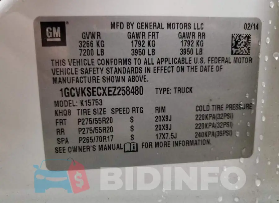 1GCVKSECXEZ258480 Photo# 12
