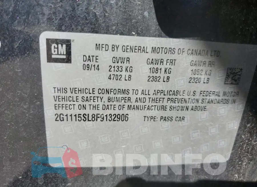 2G1115SL8F9132906 Photo# 12