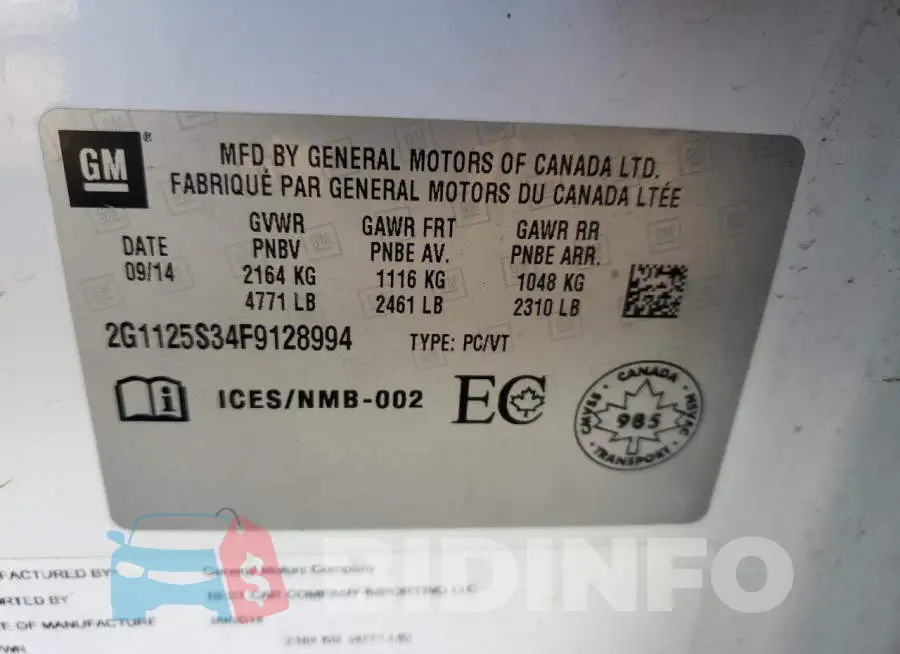 2G1125S34F9128994 Photo# 13