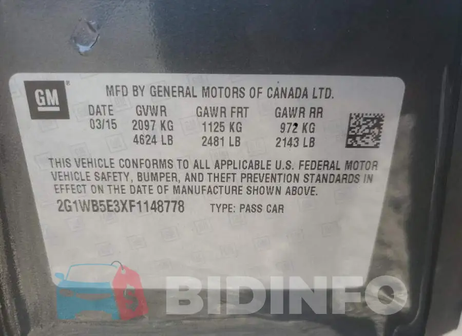 2G1WB5E3XF1148778 Photo# 12