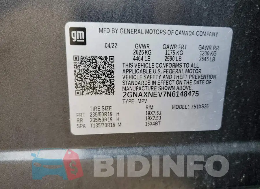 2GNAXNEV7N6148475 Photo# 13