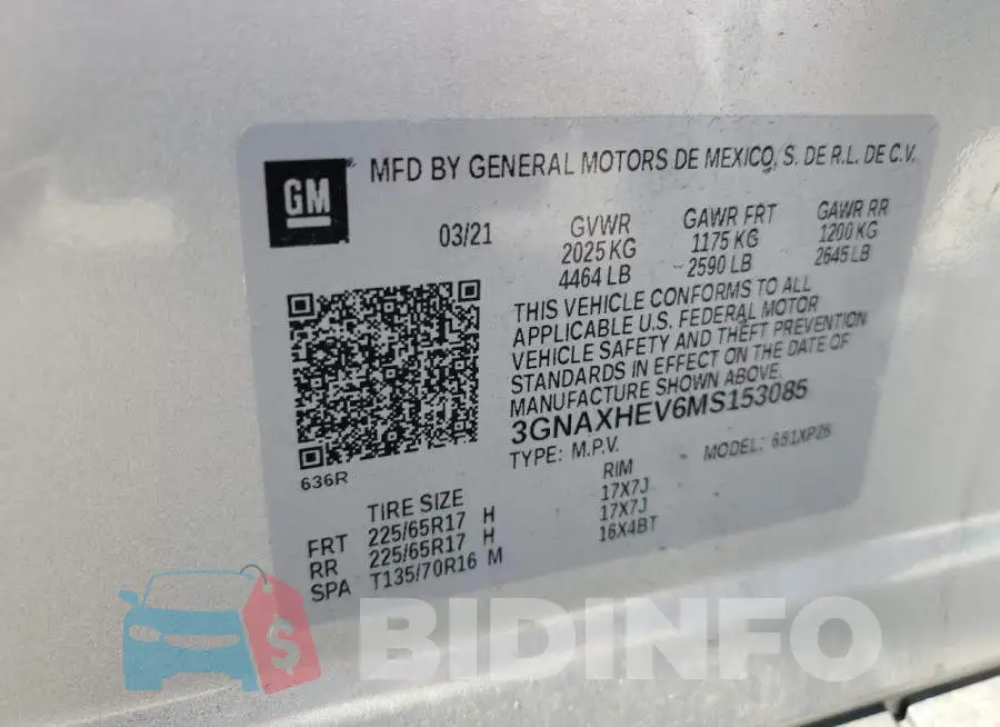3GNAXHEV6MS153085 Photo# 13