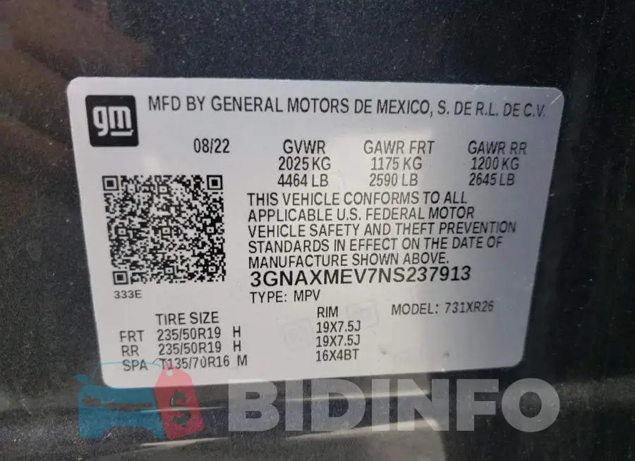 3GNAXMEV7NS237913 Photo# 13
