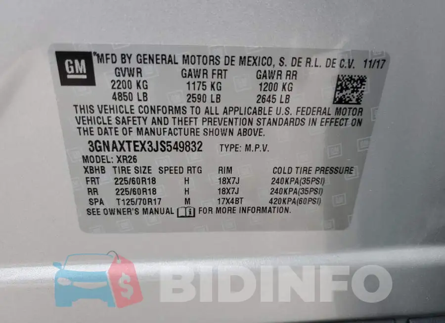 3GNAXTEX3JS549832 Photo# 13