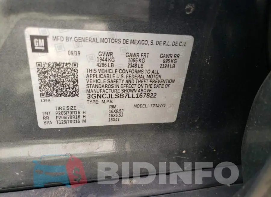 3GNCJLSB7LL167822 Photo# 13