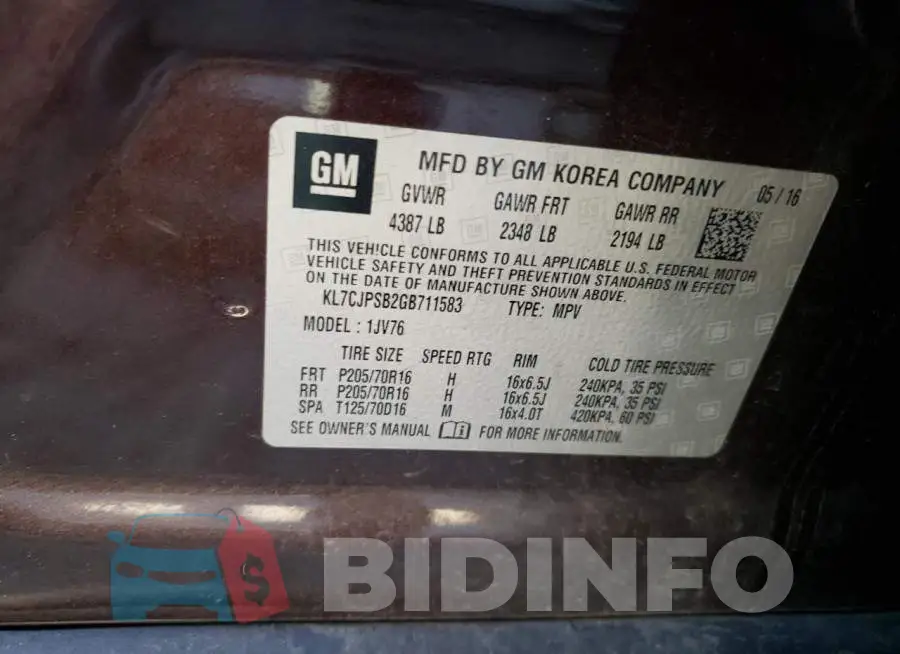 KL7CJPSB2GB711583 Photo# 13