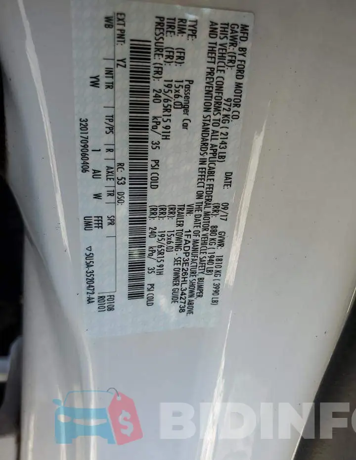1FADP3E26HL342738 Photo# 12