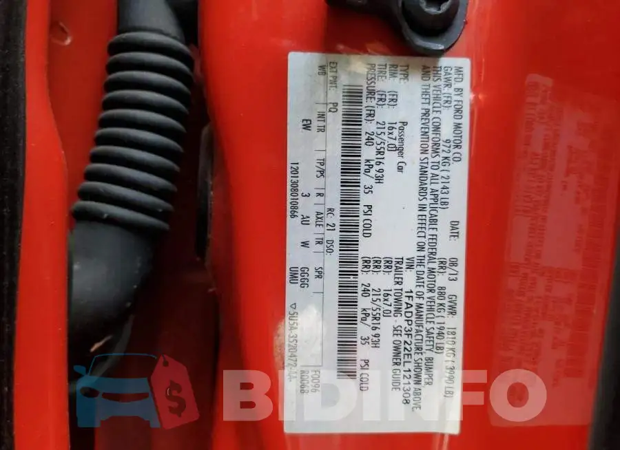 1FADP3F22EL121308 Photo# 12