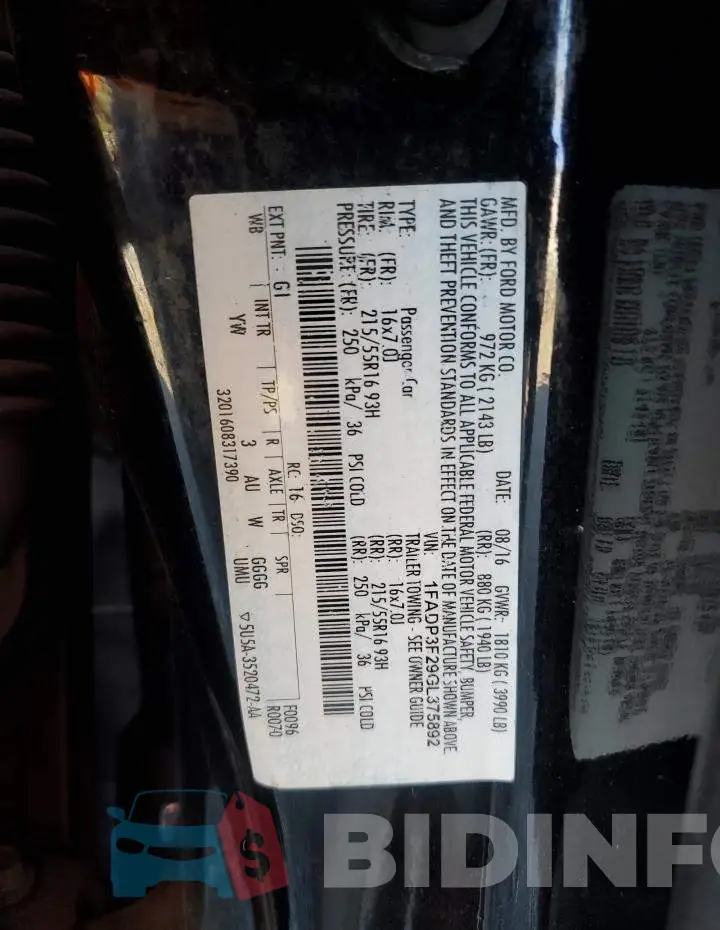 1FADP3F29GL375892 Photo# 12