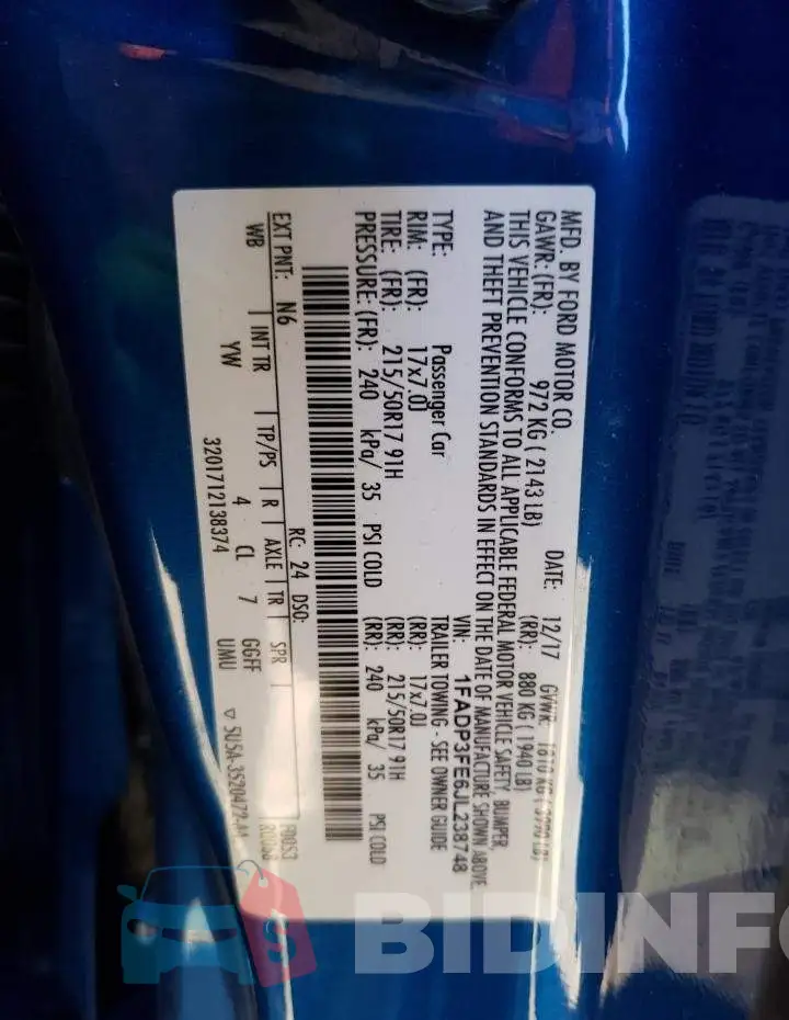 1FADP3FE6JL238748 Photo# 12